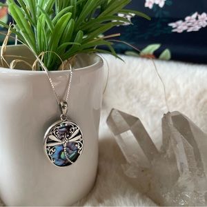 Fair Trade Dragonfly abalone necklace